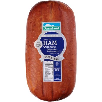 Smithfield Boneless Flat Ham, Silver Medal, Smoked, Water Added, 2/10 ...