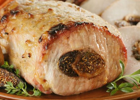 Fig-Stuffed Pork Loin with Roasted Vegetables and Herbes de Provence Recipe