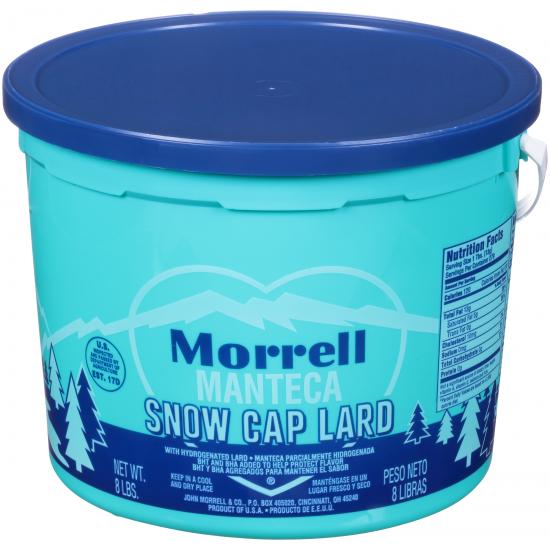 Snow Cap Lard Pails, 8 Pound Pails, 6 Pails per Case Smithfield Culinary
