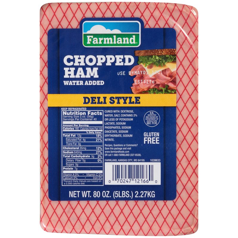 Chopped Ham, Water Added, 5 Pounds per Ham, 6 Hams per Case