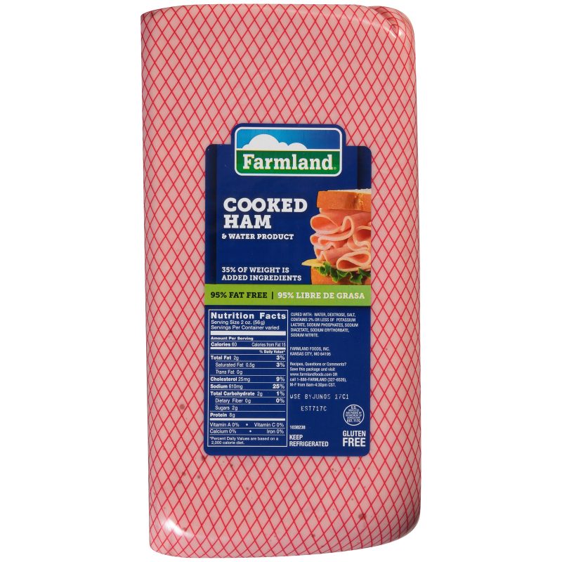 Cooked Ham, Ham and Water Product, 13 Pounds per Ham, 4 Hams per Case