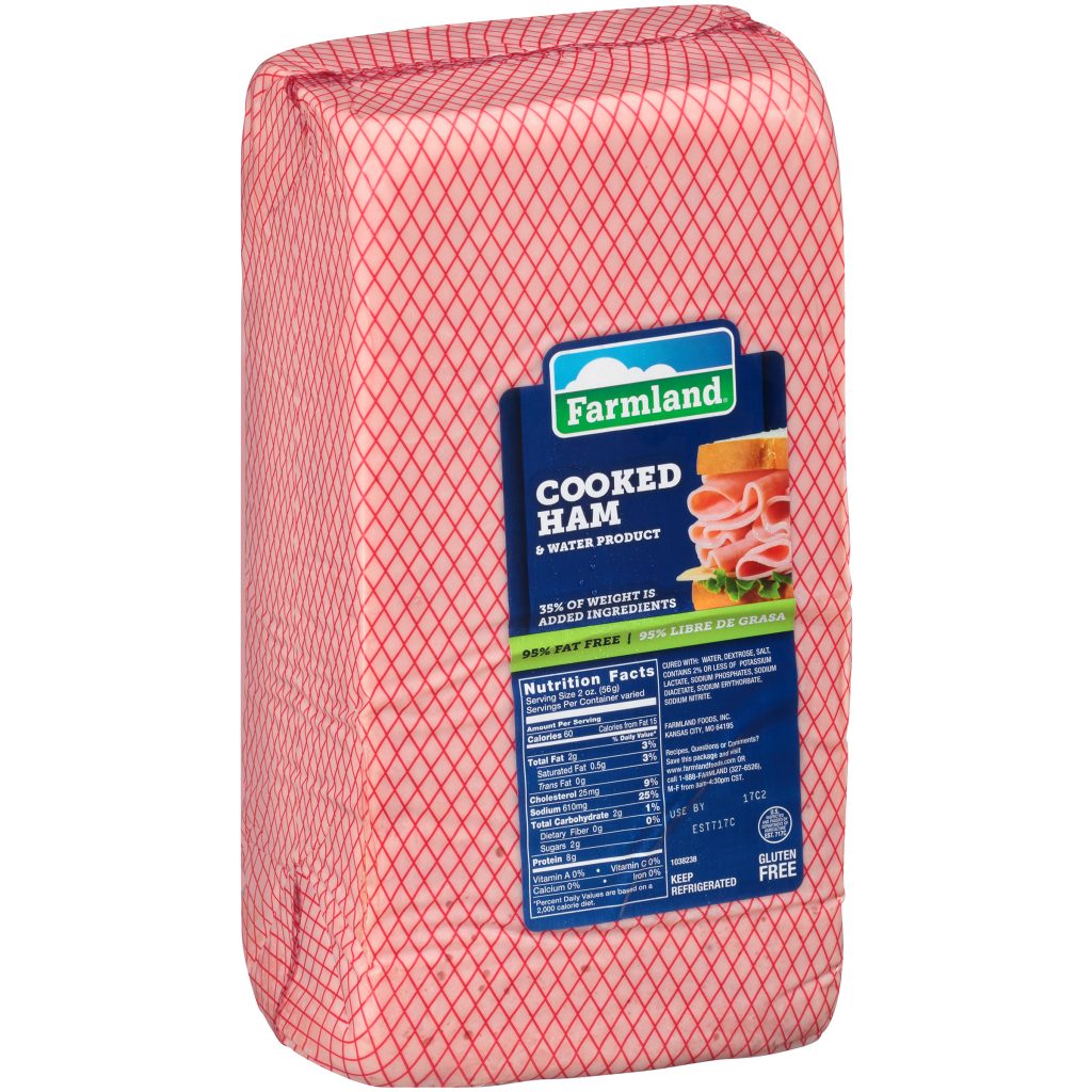 Cooked Ham, Ham and Water Product, 13 Pounds per Ham, 2 Hams per Case