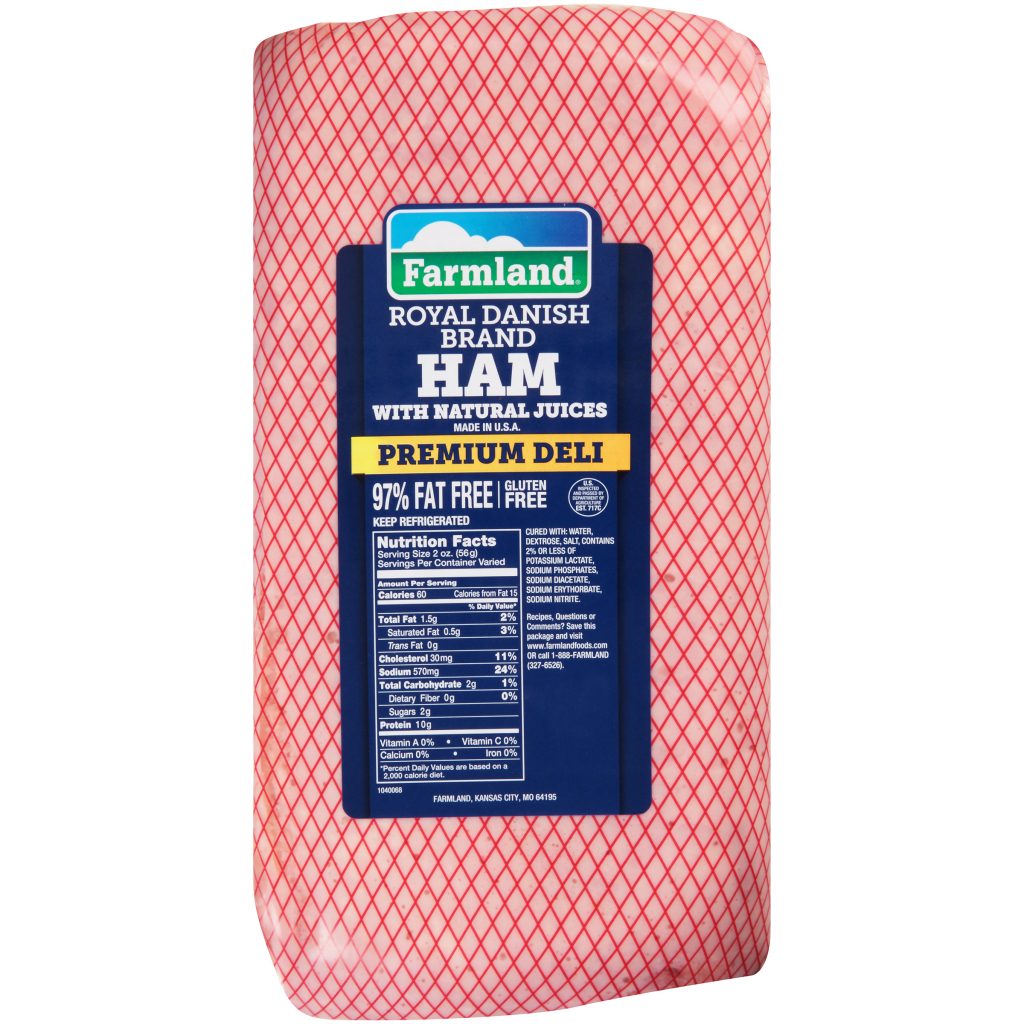 Royal Danish 97 Fat Free Cooked Ham, 13 Pounds per Ham, 2 Hams per