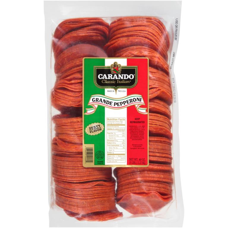 Sliced Grande Pepperoni, 64 Slices per Pound, 10 Pound Case
