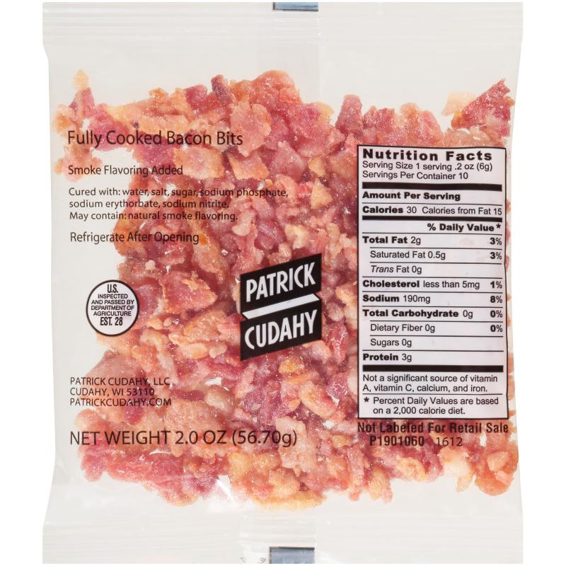 3/8" Fully Cooked Bacon Bits, 2 oz Packages, 100 Packages per Case