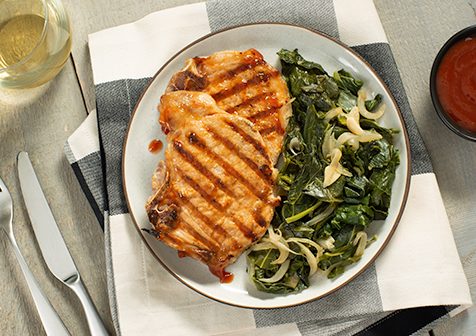 Grilled Bone-In Center Cut Pork Chop with BBQ Sauce ...