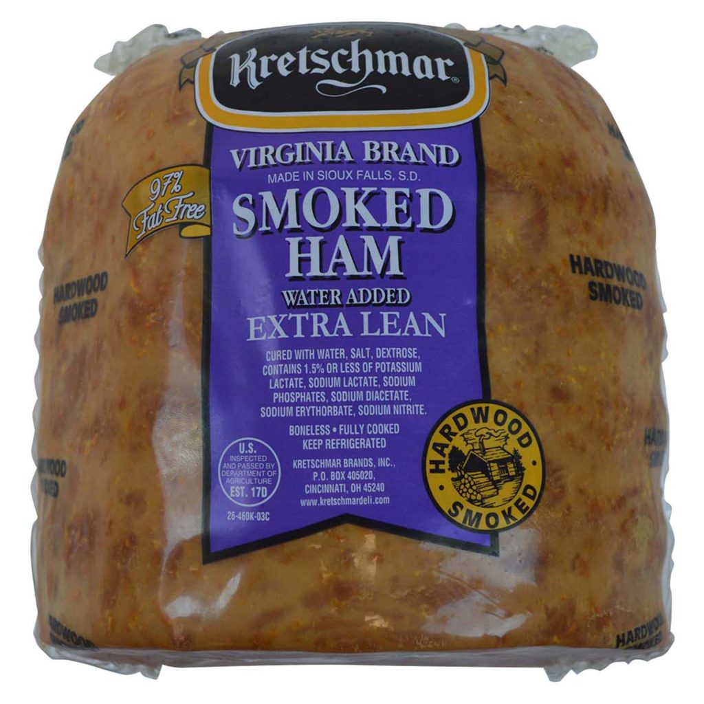Virginia Smoked Half Ham, Water Added, 6.25 Pound Hams, 4 Hams per Case
