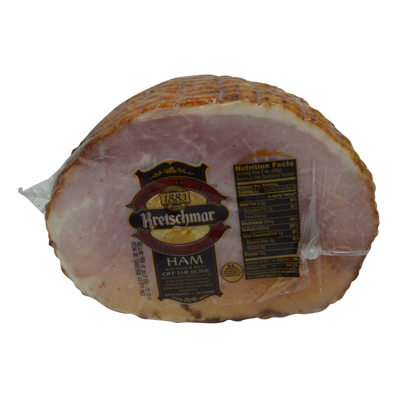 Smoked Half Ham Off the Bone, Natural Juices, 4.5 Pound Hams, 2 Hams