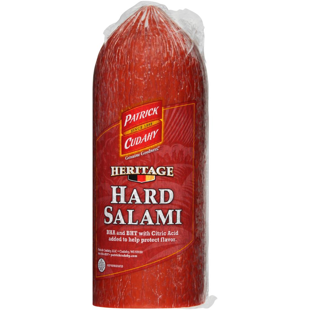 Heritage Hard Salami, Half Sticks, 3.38 Pound Sticks, 4 Sticks per Case