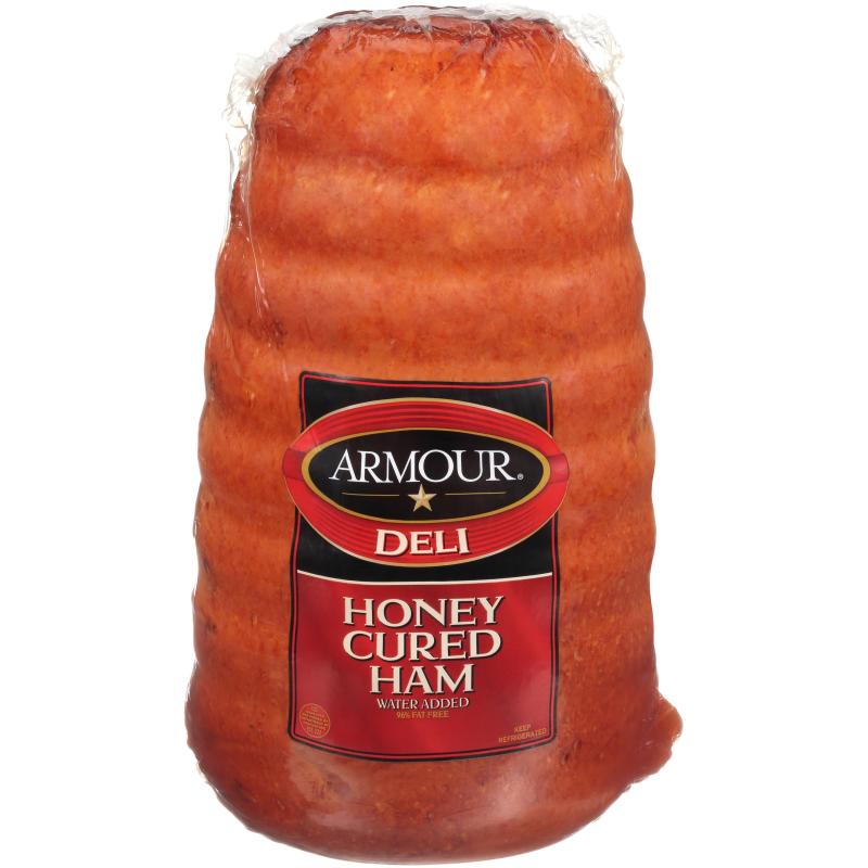 Armour Honey Cured Ham, Water Added, 13.38 Pounds per Ham, 2 Hams per