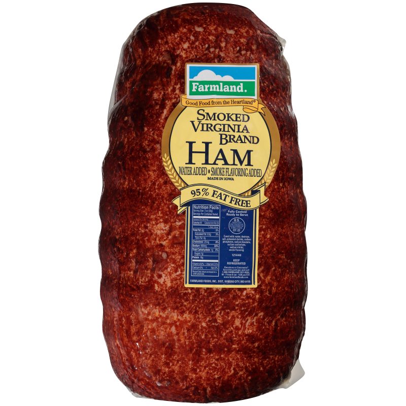 Smoked Virginia Ham 95 Fat Free, Water Added, 13.25 Pounds per Ham, 2