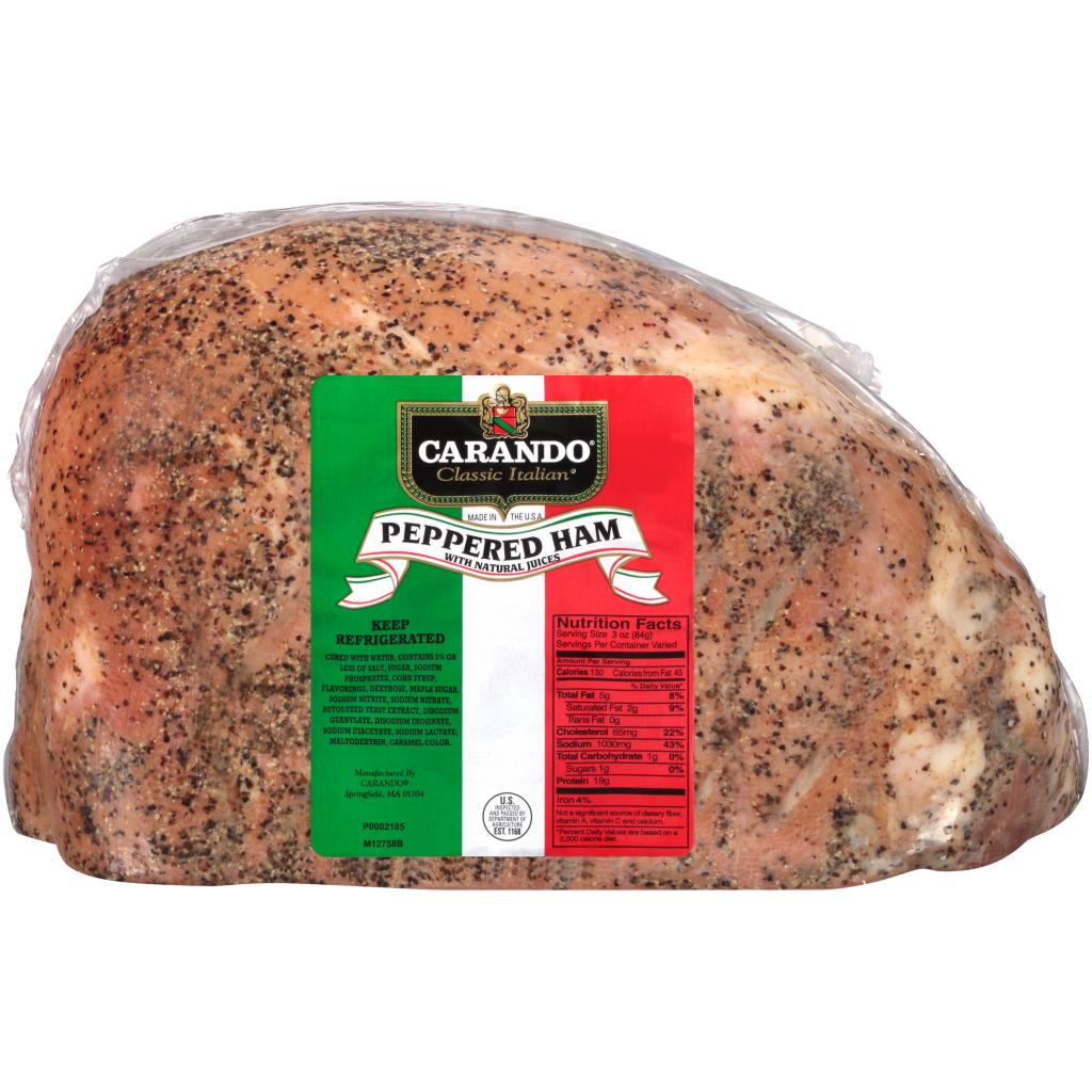 ItalianStyle Peppered Half Ham, 6.25 Pounds per Ham, 2 Hams per Case