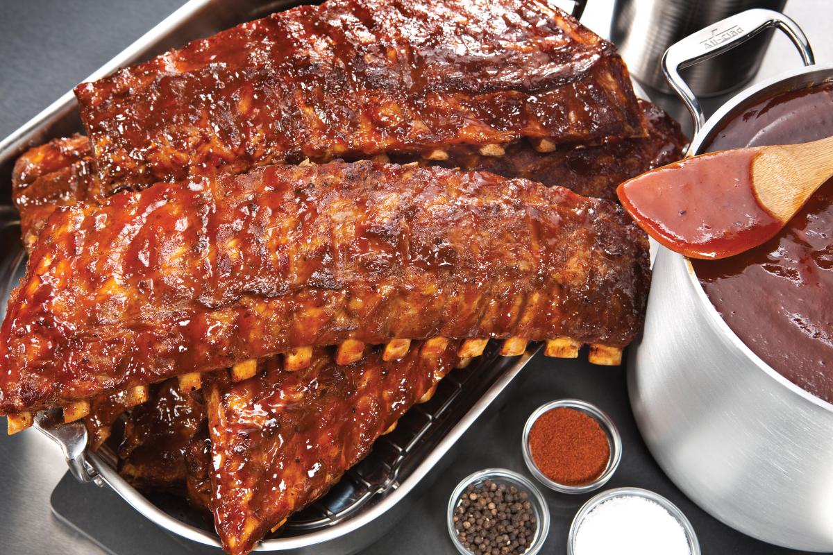 Cooked Babyback Loin Back Pork Ribs, Sauceless, 2 Slabs per Package, 8 Packages per Case