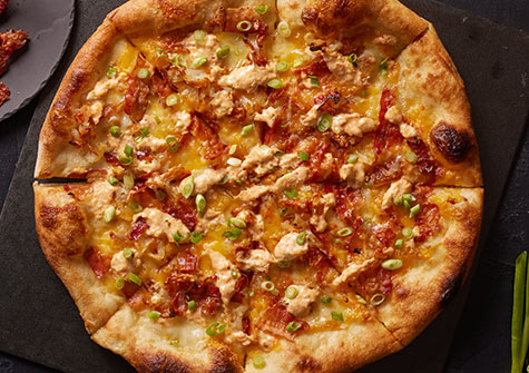 Bacon Potato Kimchi Ranch Pizza