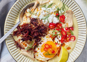 Avgolemono Ramen with Carnitas