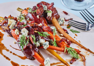 Heirloom Carrots Glazed with Date and Bacon Syrup