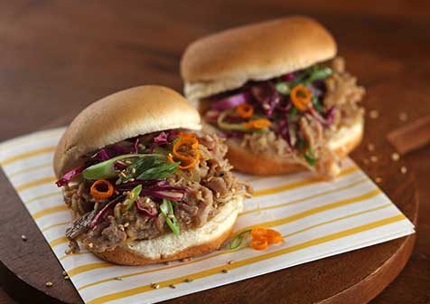 Orange Pepper Pulled Pork Sliders