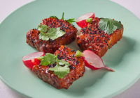 Pork Belly Bites, Gochujang BBQ, Pickled Radishes, Cilantro Recipe