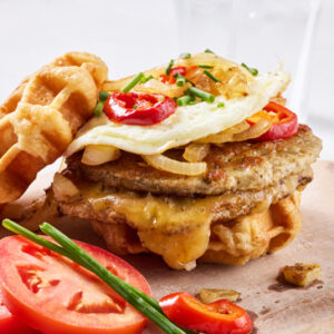 Waffle Breakfast Burger Sliders