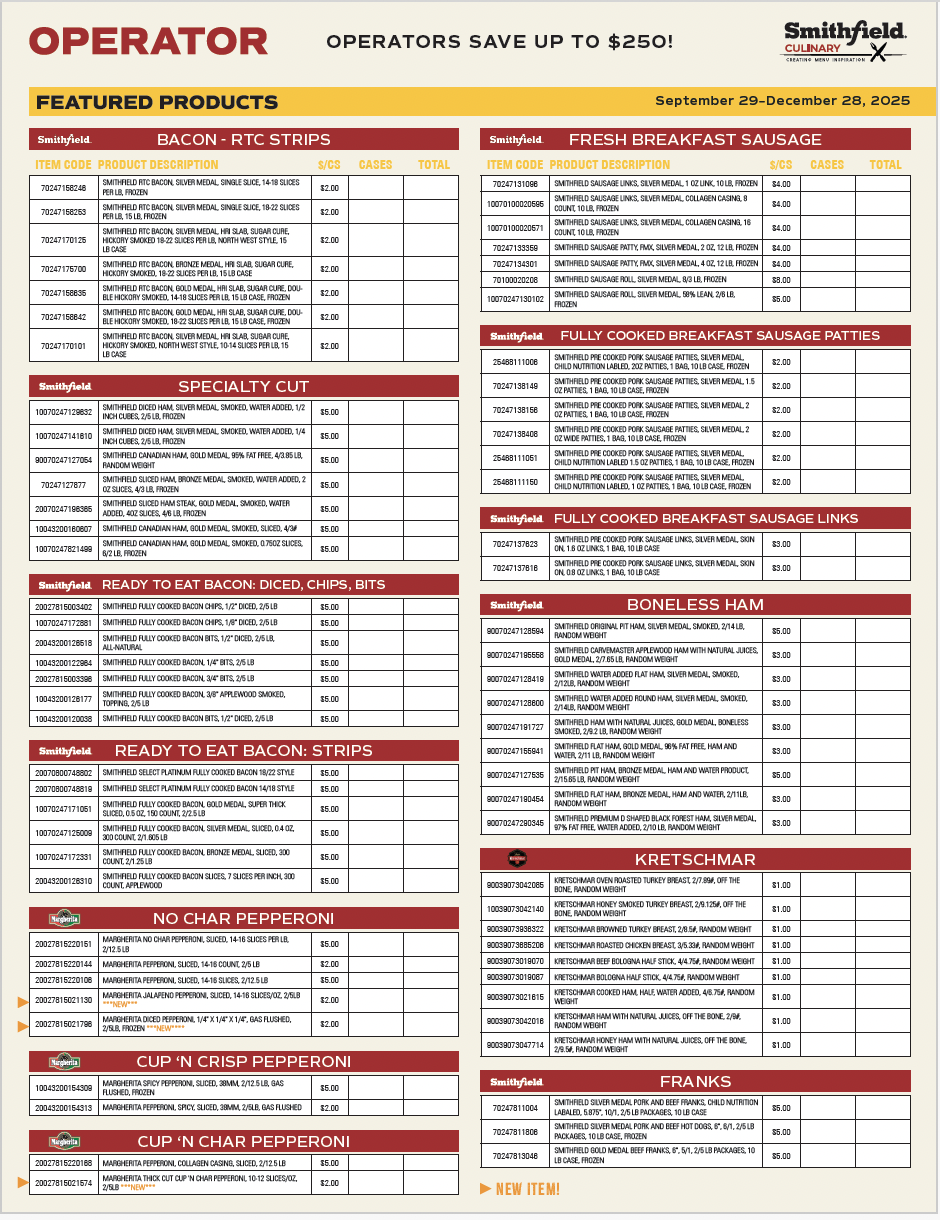 Foodservice Operators Rebate